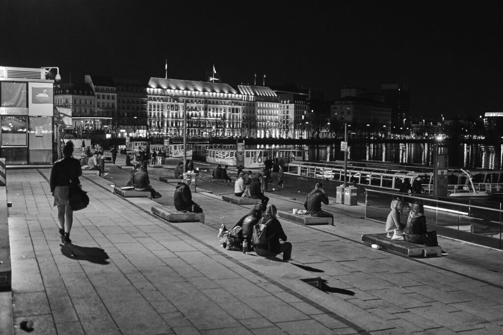 Hamburg bei Nacht, Jungfernstieg